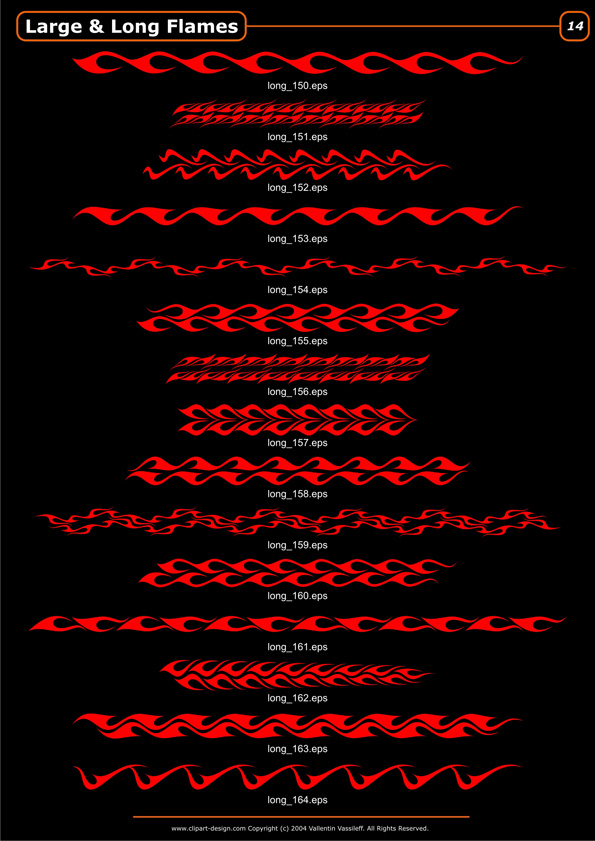free vector 100 variety of long flame pattern vector