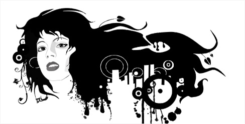 free vector 12, with the pattern portrait of female silhouettes vector material