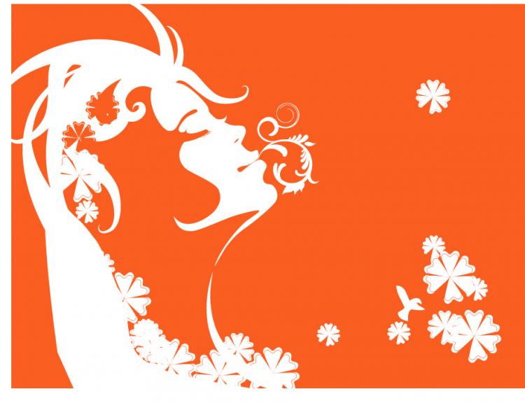 free vector 12, with the pattern portrait of female silhouettes vector material