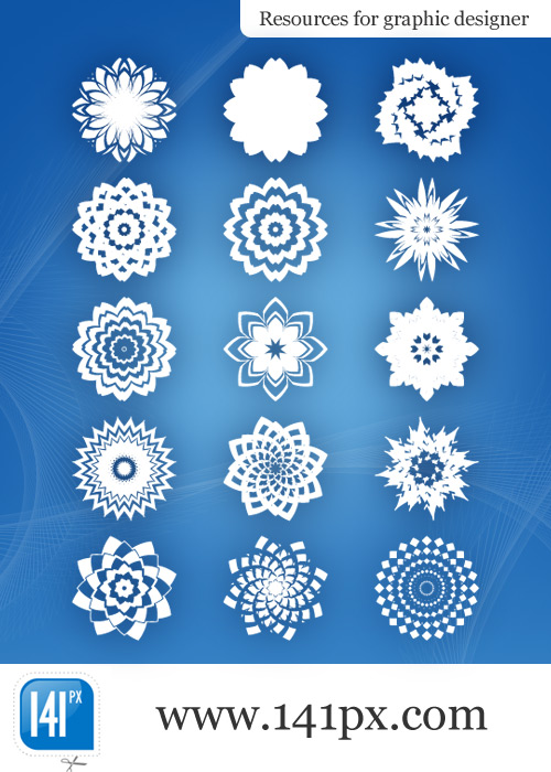 free vector 15 abstract flowers