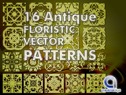 free vector 16 Antique Floristic Vector Patterns