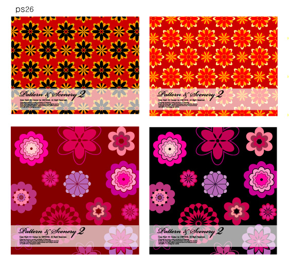 free vector 2 bright flowers vector background base map