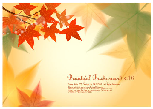 free vector 2 maple leaf background vector