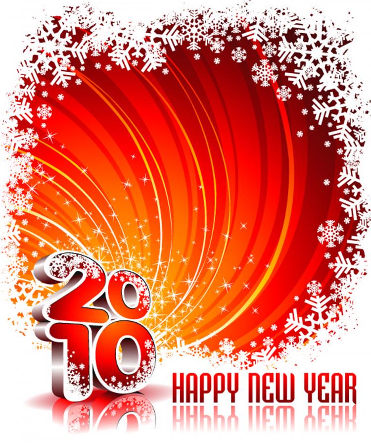 free vector 2010 new year background vector