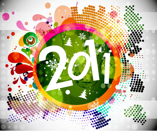 free vector 2011 bright colorful background pattern vector