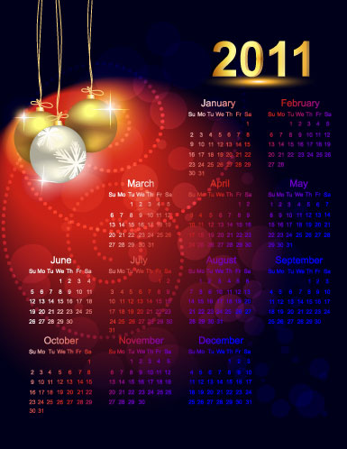 free vector 2011 calendar template 02 vector