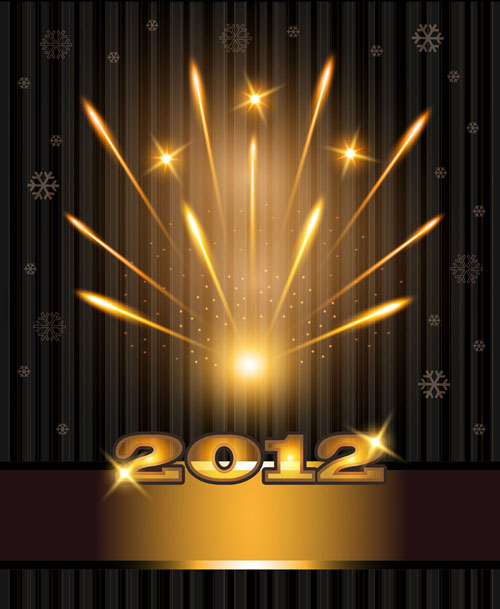free vector 2012 bright fireworks background 01 vector