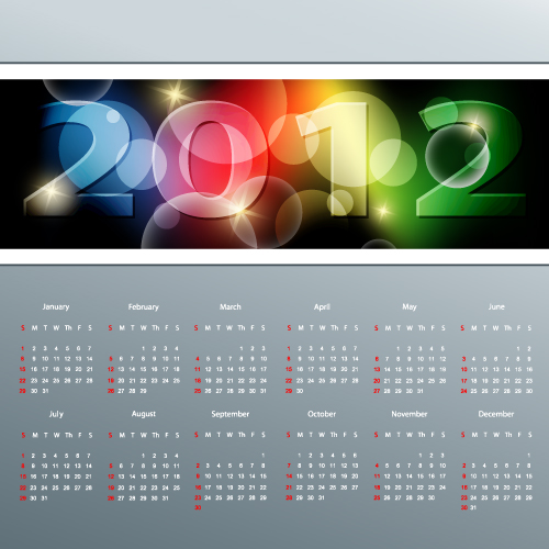 free vector 2012 calendar 03 vector