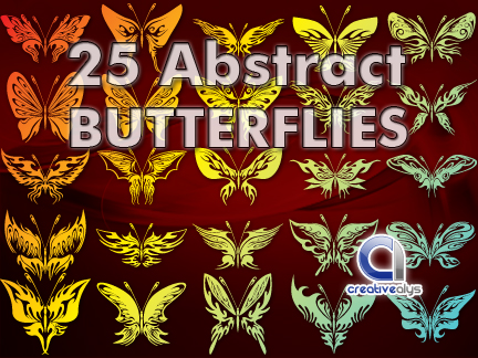 free vector 25 Abstract Butterflies in Vector