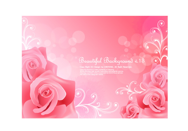 free vector 3 beautiful roses background vector