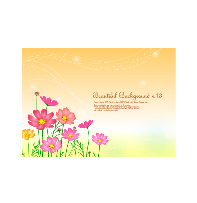 free vector 3 cute little daisy and background vector from