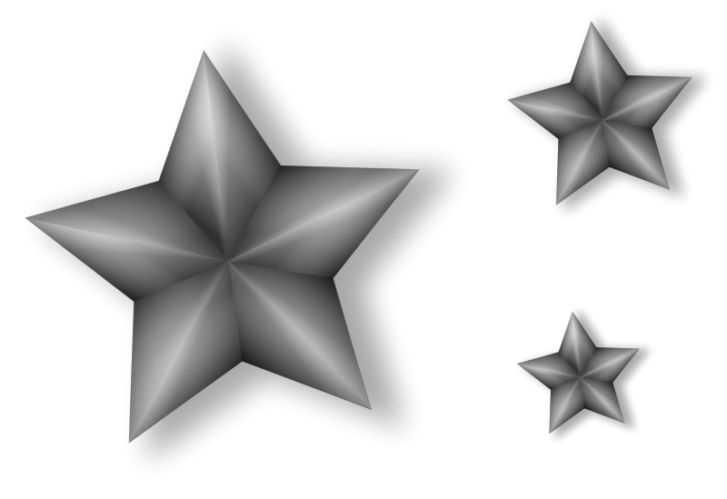 free vector 3 Metal Stars with Transparency