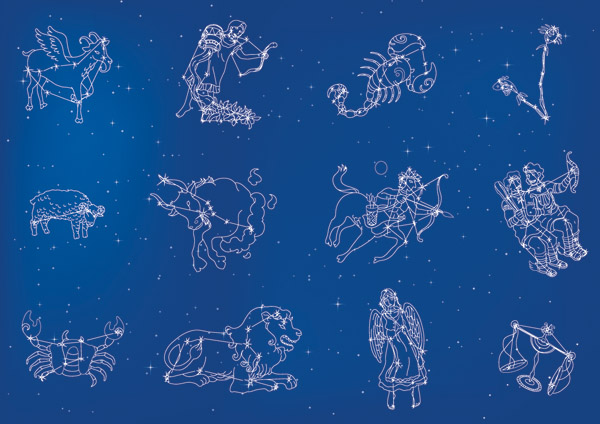 free vector 3 sets of 12 constellation vector