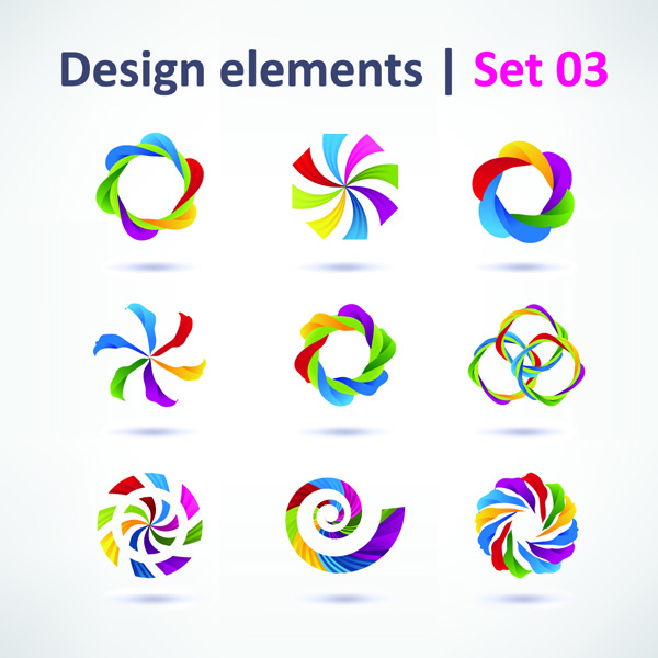free vector 3 sets of beautiful vibrant graphic design vector