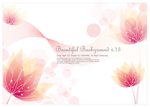 free vector 3 small flower background vector dream