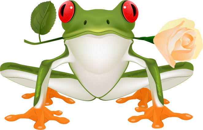 free vector 3 vector cute frogs