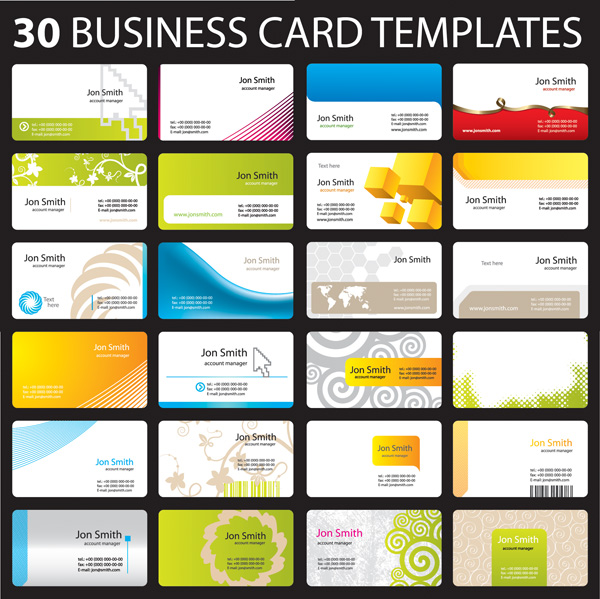 free vector 30 of practical card template vector