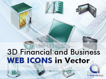 free vector 3D Financial and Business Web Icons