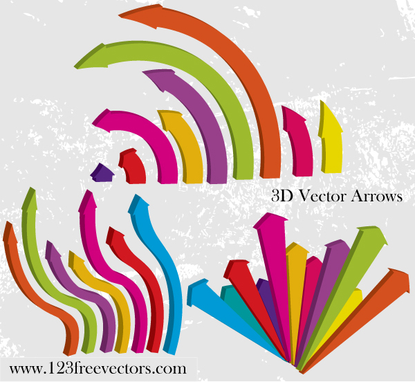 free vector 3D Vector Arrows