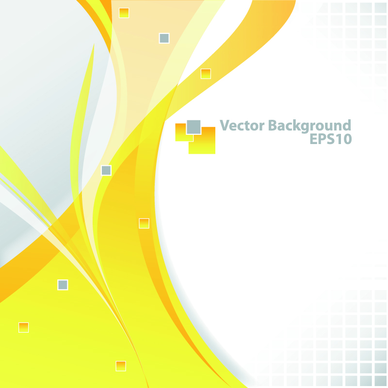free vector 4 dynamic curves yellow background vector