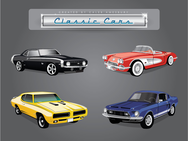 free vector 4 Vector Classic Cars