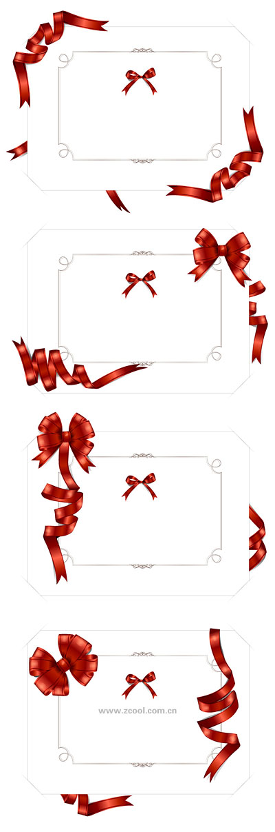 free vector 4 winding ribbon of blank card vector