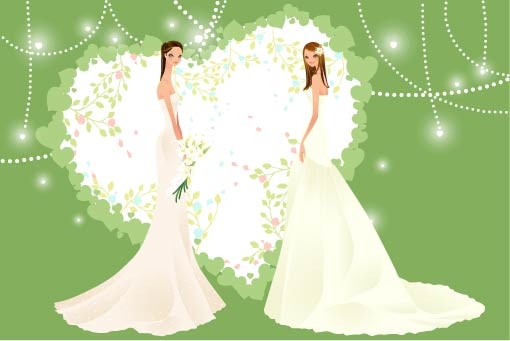 free vector 40 zhang meili wedding bride vector