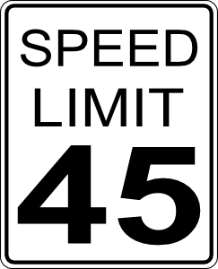 free vector 45mph Speed Limit Road Sign clip art