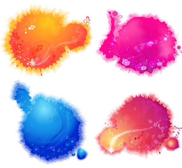 free vector 4color ink background vector
