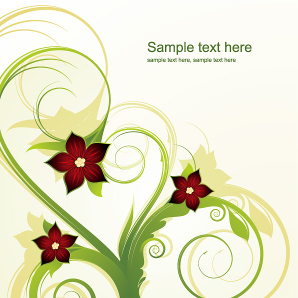 free vector 5 Fashion flower pattern vector material