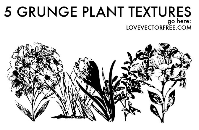 free vector 5 Grunge Plant Textures by LVF