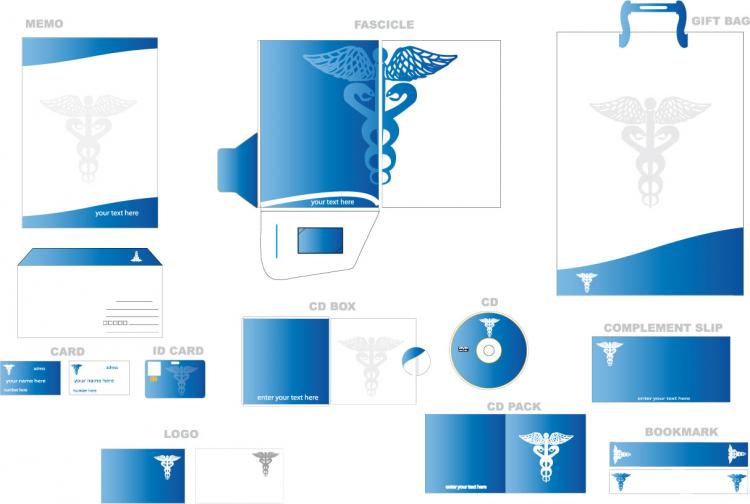 free vector 5 sets of simple business vi template vector