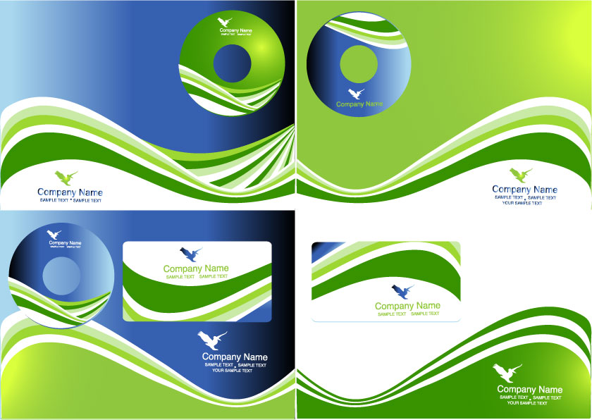 free vector 5 sets of simple business vi template vector