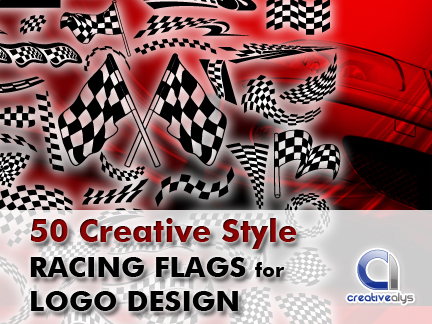 free vector 50 Creative Style Racing Flags for Logo Design