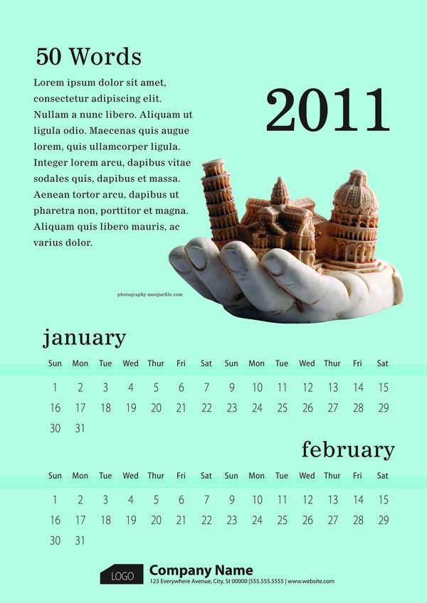 free vector 6 exquisite 2011 calendar template vector