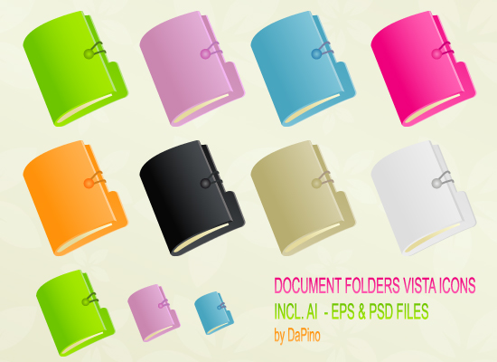 free vector 8 Vector Document Folders