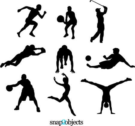 free vector 9 FREE SPORTS VECTOR SILHOUETTES