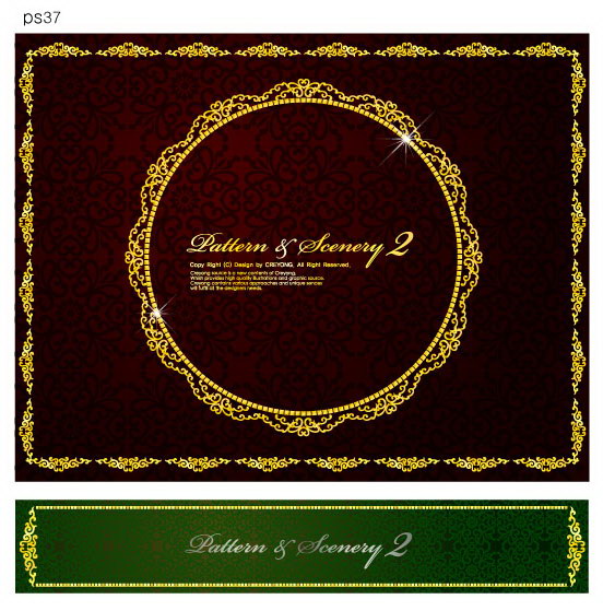 free vector 9 shades of gold lace vector