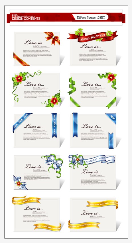 free vector A collection of exquisite ribbons 01 vector