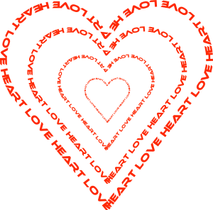 free vector A Heart Done By Words Outline clip art