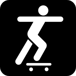 free vector A Person Sliding On A Skate Board clip art