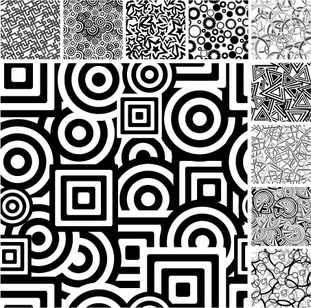 free vector A variety of black and white background vector graphic