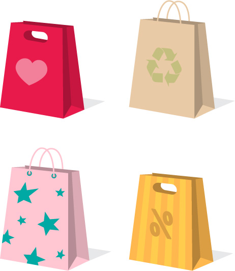 free vector A variety of colorful clip art bag bags