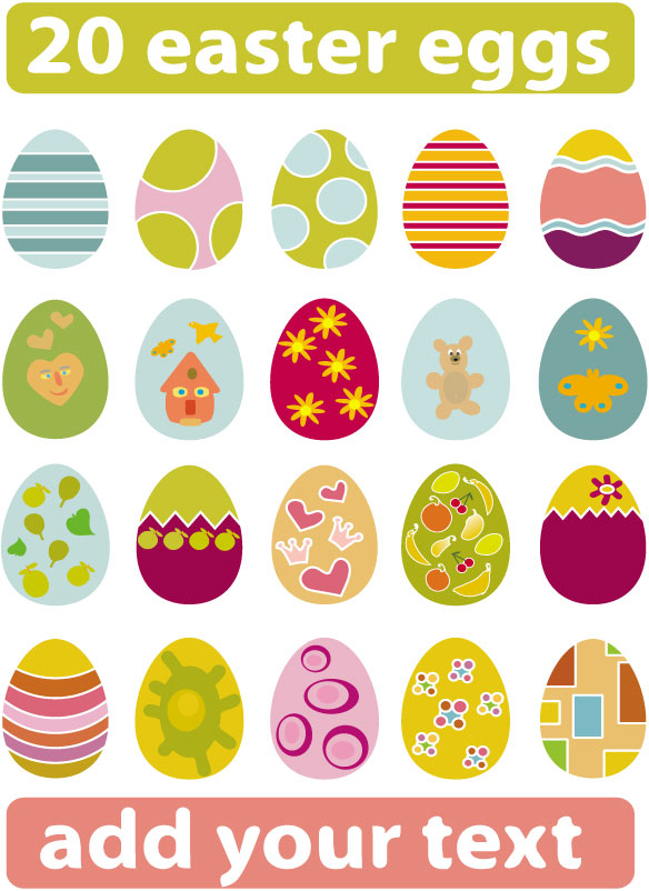free vector A variety of easter eggs vector