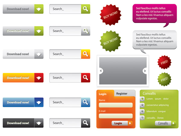 A variety of web design elements (119643) Free EPS Download / 4 Vector