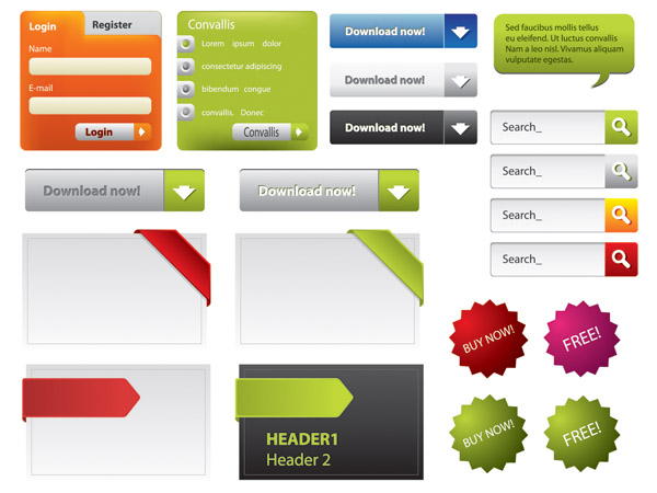 A variety of web design elements (119643) Free EPS Download / 4 Vector