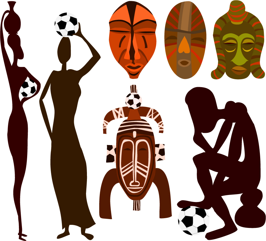 free vector African Footballer Of The Pattern Vector Material African Footballer