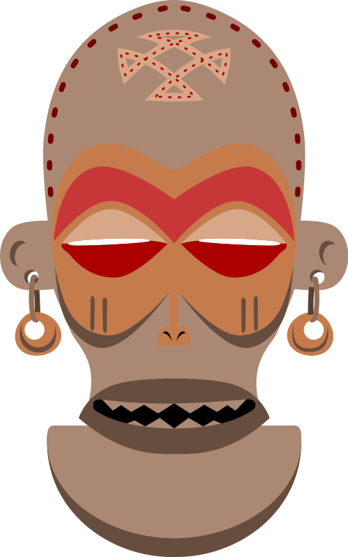 free vector African Mask. Chokwe, Angola, Zaire