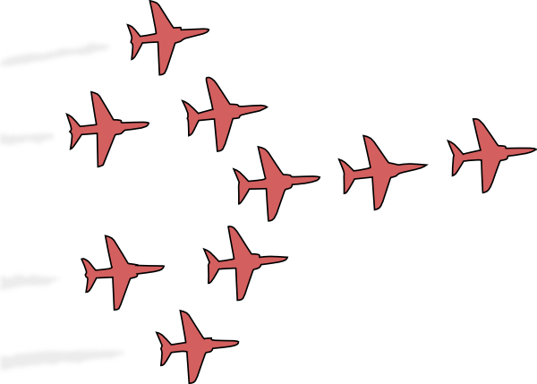 free vector Airplanes Flight Formation clip art