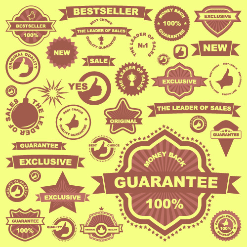 free vector All kinds of badge labels 02 vector